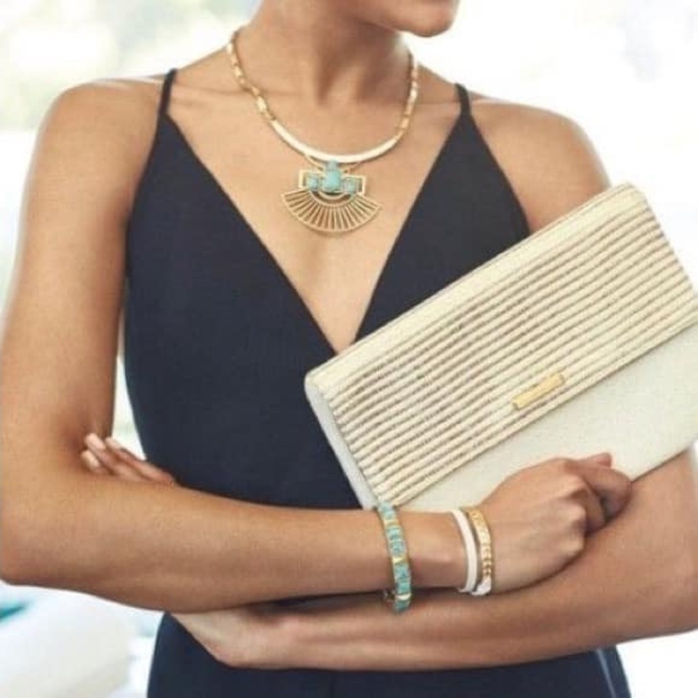 Stella & Dot metallic City Slim Clutch